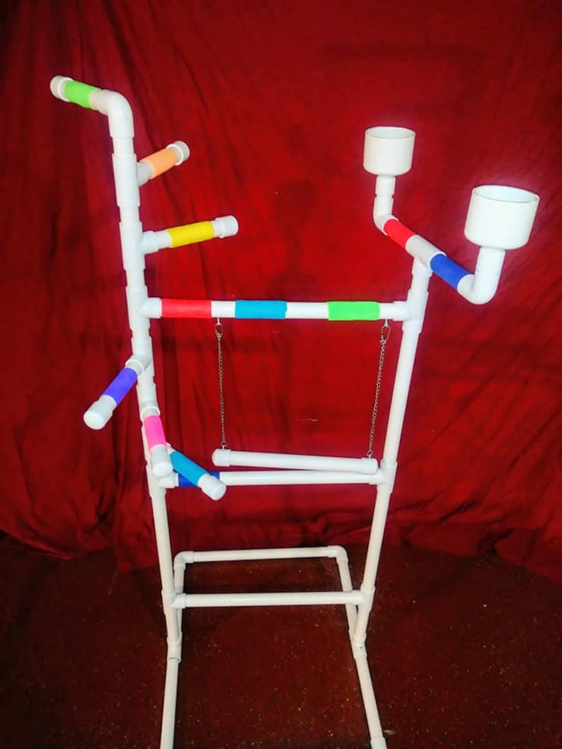 3/4 PVC Parrot Play Stand Deluxe Large Bird FLOOR PERCH | Etsy