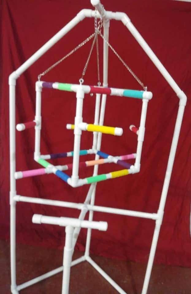 PVC "CUBE" and  STAND Mobile Hanging Perch #17a,19