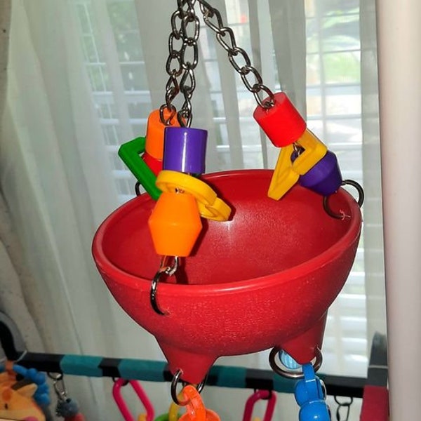 Parrot \ Bird Hanging Foraging Treat Bowl \ Toy