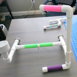 Parrot Cage &quot;Add-On w Toy arm and removable Cup\  Play Gym Perch. 1/2&quot; or 3/4&quot;sizes #56