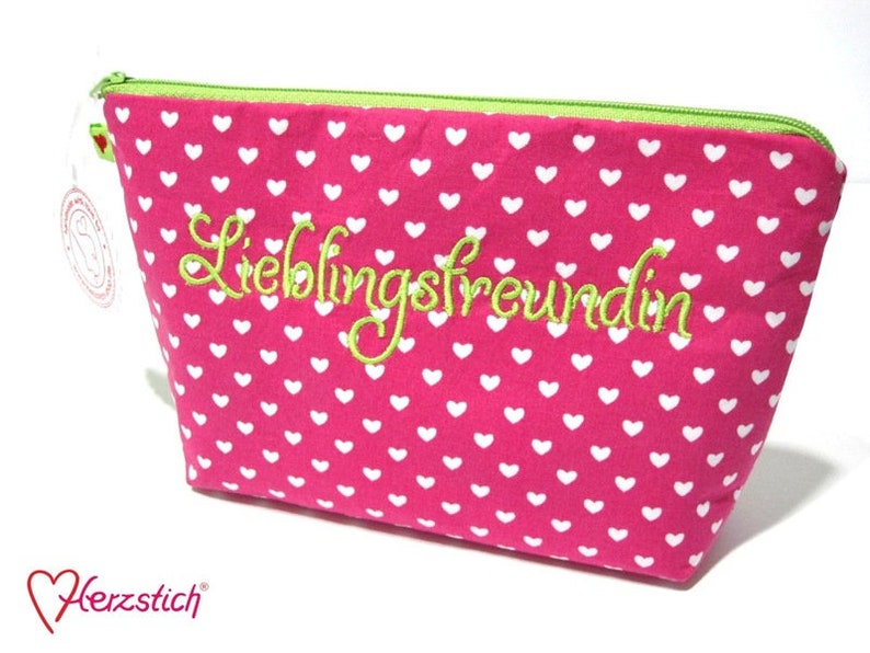 Cosmetic bag favourite girlfriend pink image 1