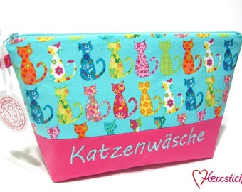 Kulturtasche "Katzenwäsche" pink