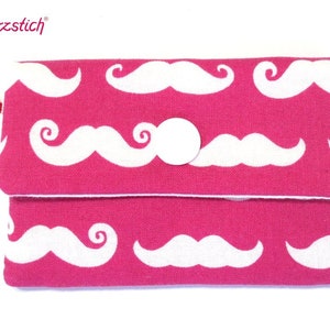 Karten/Geldtäschchen " Moustache" , auch passend z.B. für 9 Globuliröhrchen, 5 Tampons und vieles mehr:)