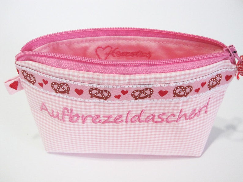 Kosmetiktäschchen Aufbrezeldascherl rosa Bild 3