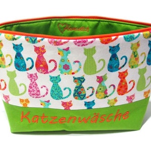 Kulturtasche Katzenwäsche grün Bild 4