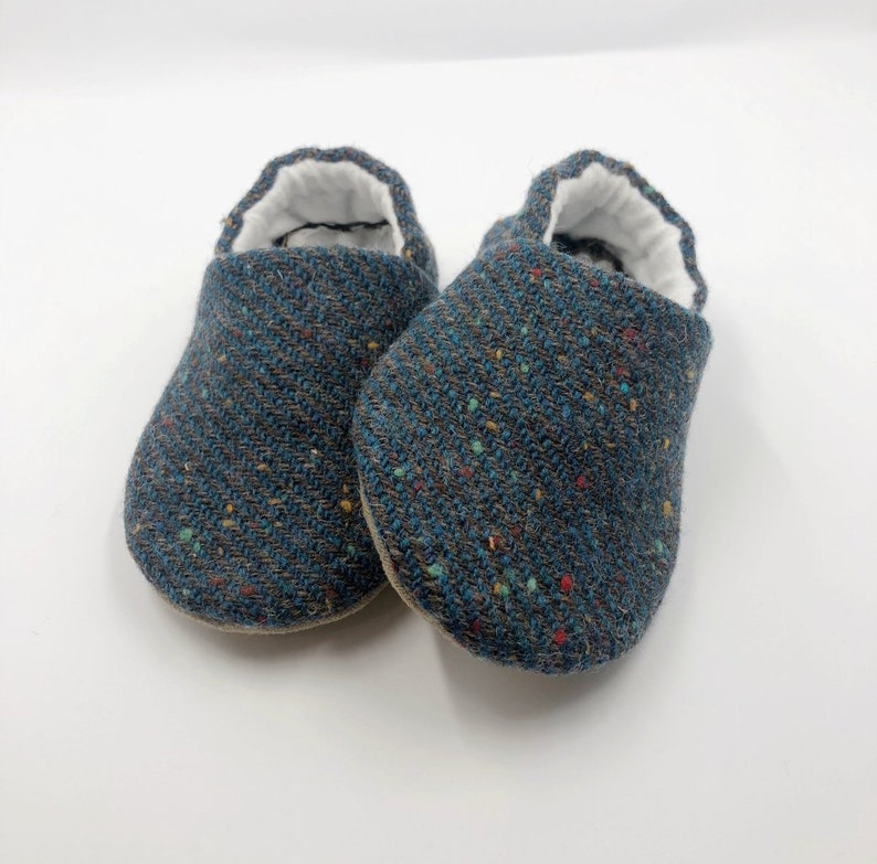 navy baby booties