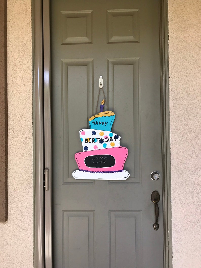 birthday celebration cake wood Birthday Cake Happy Birthday Cake Door Hangerwall Decor