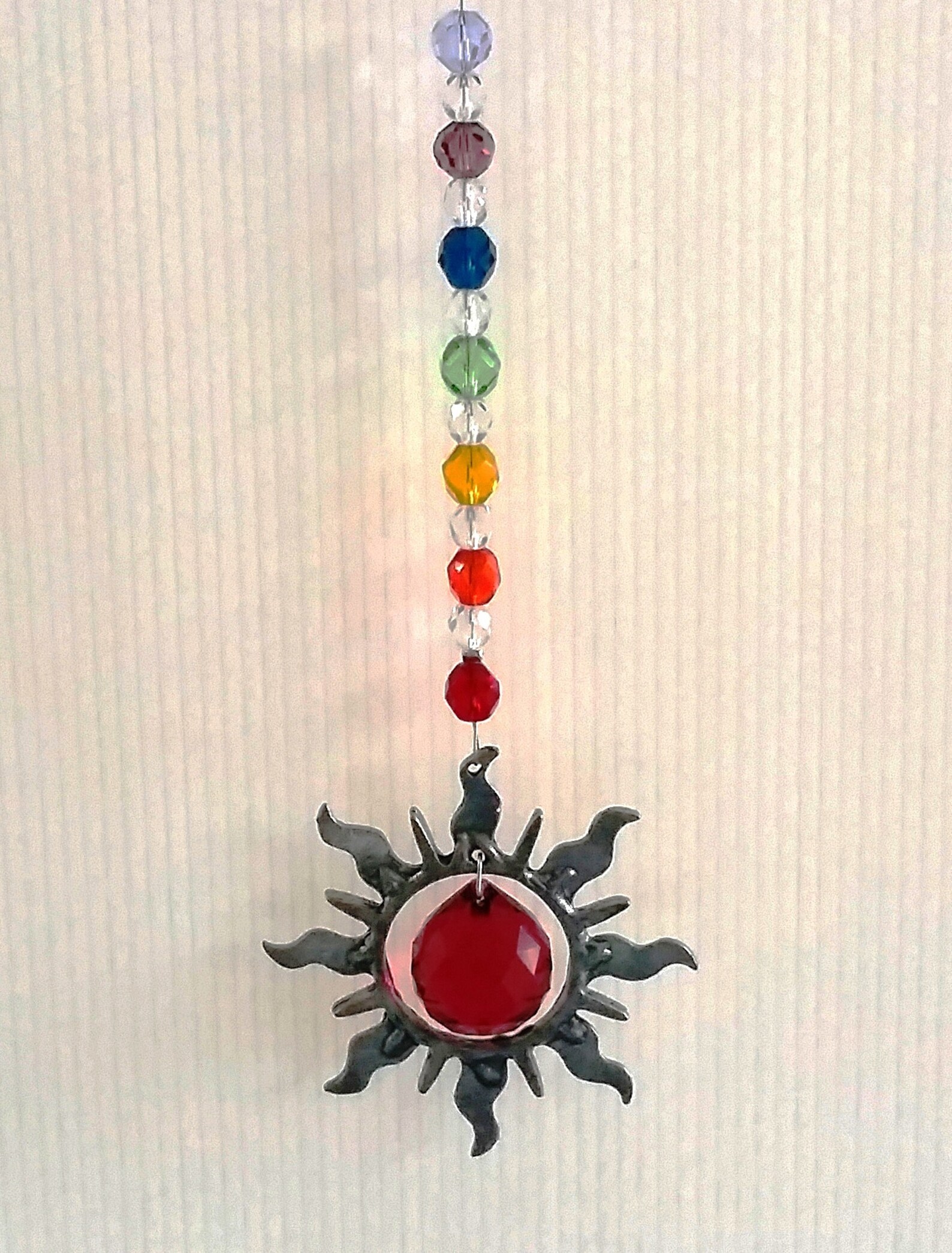 Pewter Sun Shaped Crystal Suncatcher Swarovski Crystal Etsy