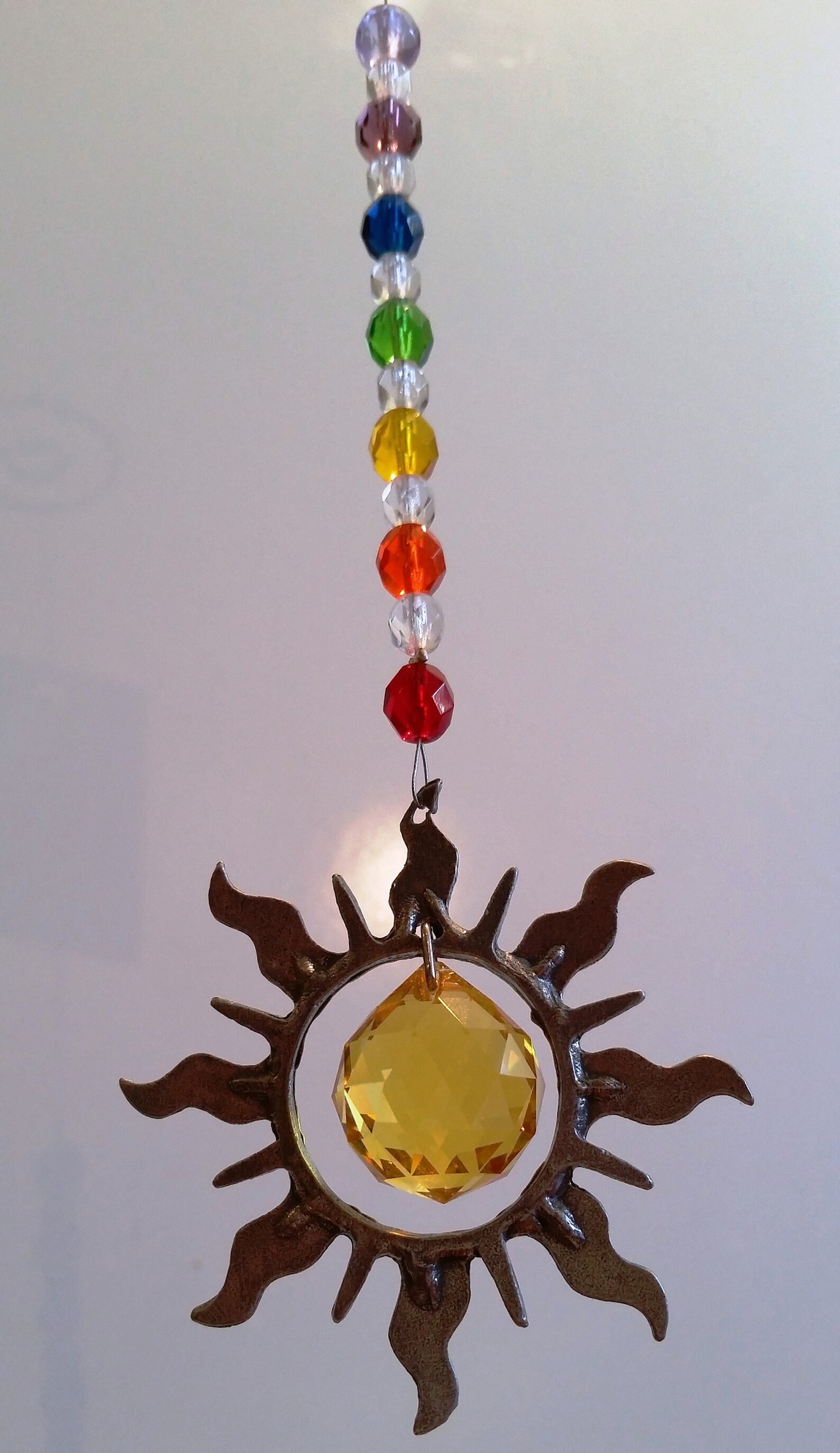 Pewter Sun Shaped Crystal Suncatcher Swarovski Crystal Etsy