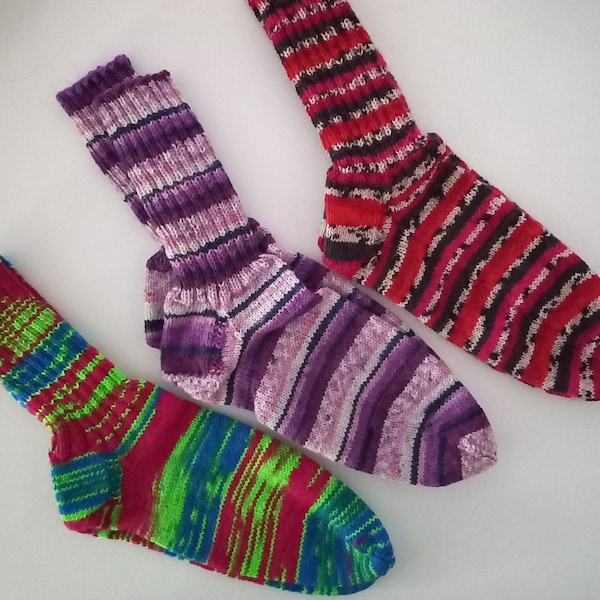 Gestrickte Socken Stricksocken Strümpfe Wollsocken Größe 38 warme Socken handgestrickt