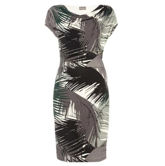 Phase Eight 'st Louis' Leaf Print Black Green Grey Stretch Graphic Dress UK Size 14 - Etsy Phase Eight 'st Louis' Leaf Print Black Green Grey Stretch Graphic Dress UK Size 14 - Etsy