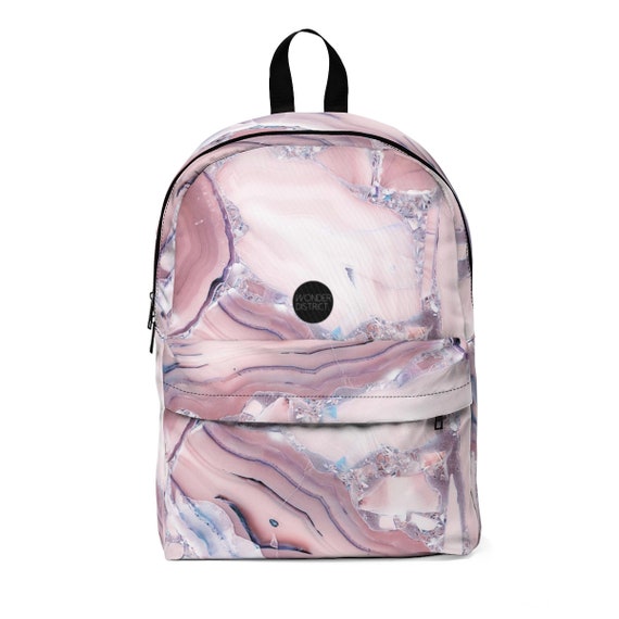 pink marble backpack