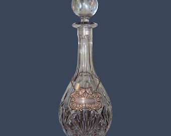 Karafka kryształowa MARQUIS by WATERFORD z korkiem, zawieszka WHISKEY - zawieszka do karafki ze srebra próby 351