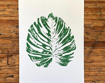 Hand Printed Mango Linocut – Original Botanical Art Print