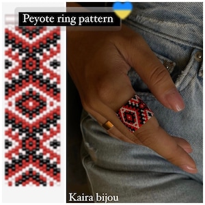 Ukraine Peyote Ring Patterns Beadwork Jewelry Patterns Beadweaving bracelets Bead Pattern Beading Ring Pattern Embroidery symbol