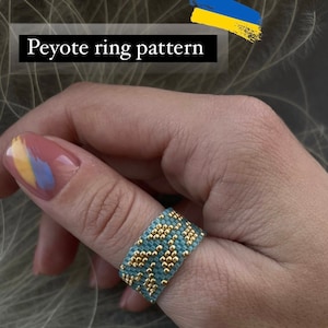 Ukraine Peyote Ring Patterns Beadwork Jewelry Patterns Beadweaving Ring Seed Bead Pattern Beading Pattern Beaded Ring Pattern