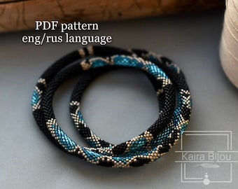PDF Bead crochet pattern casual necklace bead rope snake necklace Jewerly patterns crochet bracelet beads pattern long necklace lariat