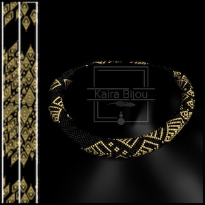 Bead crochet pattern crochet necklace bead rope two color pattern Jewelry patterns crochet bracelet office necklace Toho beads delika PDF
