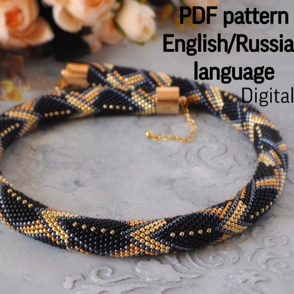 Bead crochet pattern casual necklace bead rope fashion necklace Jewerly patterns crochet bracelet Toho beads pattern + NUMBERS COLORS