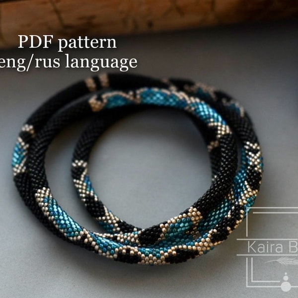 PDF Bead crochet pattern casual necklace bead rope snake necklace Jewerly patterns crochet bracelet beads pattern long necklace lariat