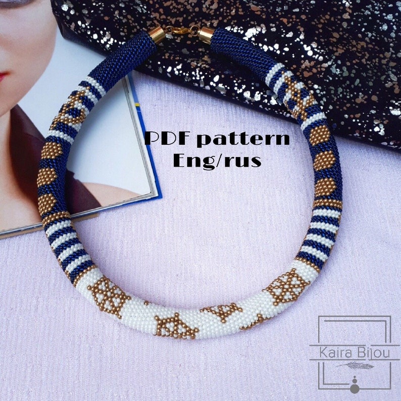 PDF Pattern for Bead Crochet Necklace Marine Ornament PNG File Jewelry ...