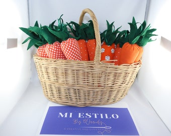 NEW! 5 Different Patterns, Carrots, Easter Carrots, Piece, Decoration, Single, Handmade, Fabric Carrots.
