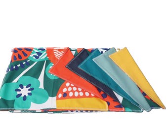 "Summer Time" placemat, 43x31 cm, double-sided, double-layered, 100% cotton, set of 2, reversible placemats