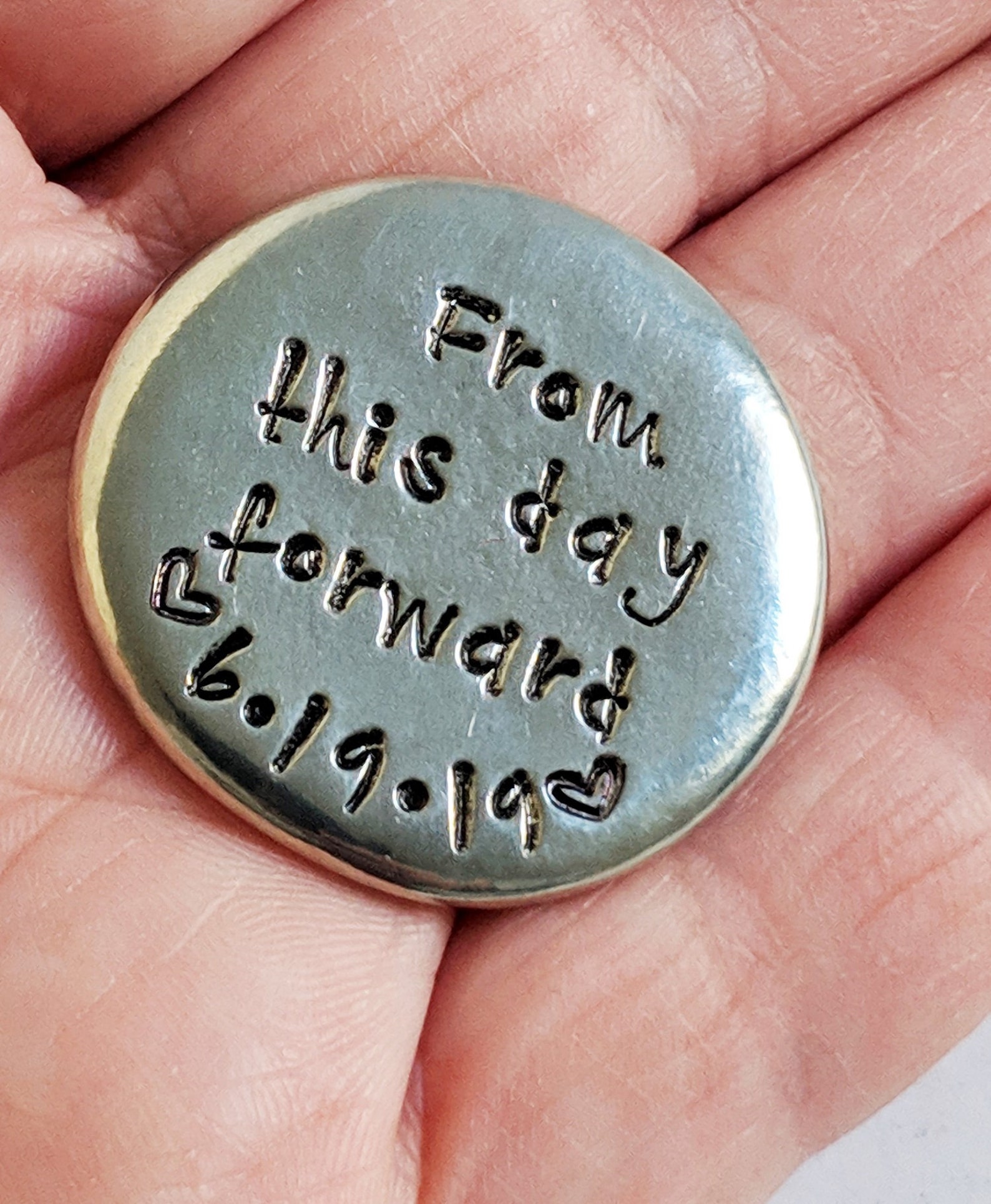 Personalized Pocket TokenPewter Pocket Pebble Wedding Day Etsy