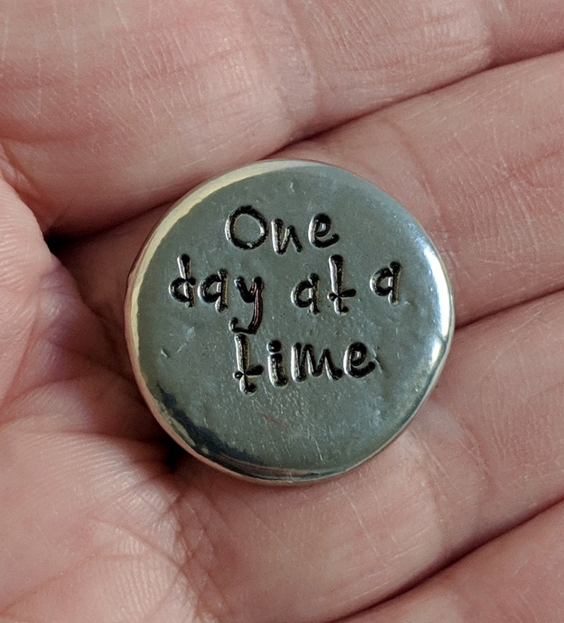 Pocket Token Personalized Pewter Pocket Pebble Ships Free Etsy