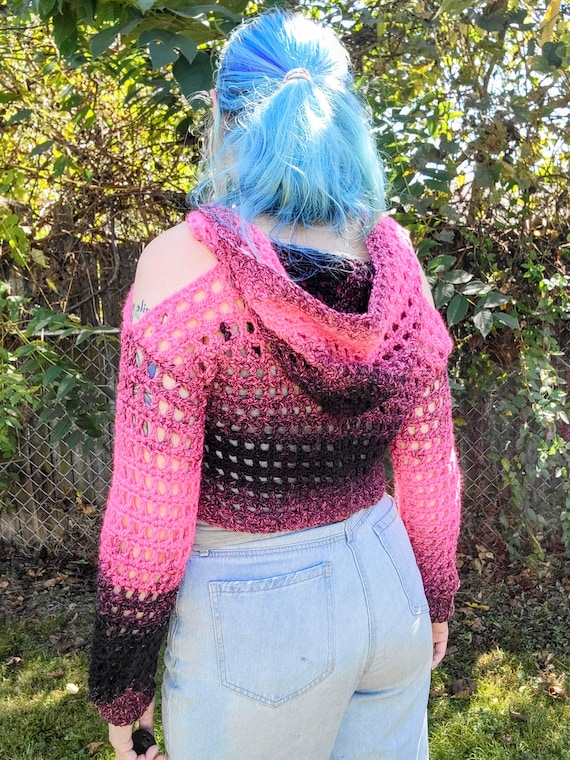 andmary Angel crochet hood tops pink andmary Angel crochet hood