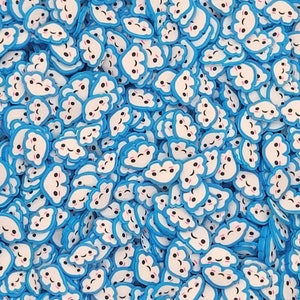 Espolvoreadores falsos de nube azul/espolvoreadores de confeti de arcilla polimérica sintética/rebanadas para manualidades de resina, arte de uñas, Decoden, Shaker, Slime, Tumbler