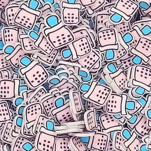 Pink Boba Tea Fake Sprinkles | Faux Polymer Clay Confetti Sprinkles | Slices for Resin Crafts, Nail Art, Decoden, Shaker, Slime, Tumbler