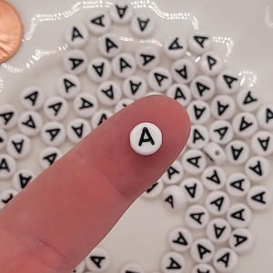 ELIGE TU LETRA Cuentas de 7 mm con letras del alfabeto ABC para hacer joyas Kandi, manualidades, regalos, pulseras con palabras Kawaii Decoden Fairy Kei