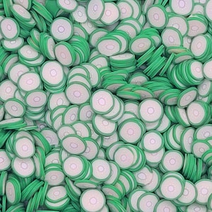 Rociadores falsos de rodajas de pepino / Rociadores de confeti de arcilla de polímero falso / Rebanadas para artesanías de resina, Nail Art, Decoden, Shaker, Slime, Tumbler