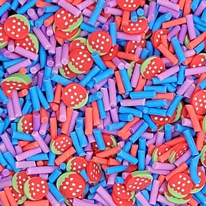 Wild Berry Fake Sprinkle Mix | Faux Polymer Clay Confetti Sprinkles | Slices for Resin Crafts, Nail Art, Decoden, Shaker, Slime, Tumbler
