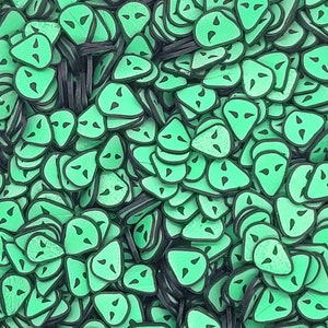 Espolvoreadores falsos marcianos alienígenas/espolvoreadores de confeti de arcilla polimérica sintética/rebanadas para manualidades de resina, arte de uñas, Decoden, Shaker, Slime, Tumbler