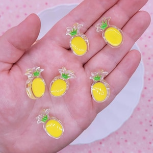 JUMBO 25mm Enamel & Acrylic Pineapple Beads ~ 6pcs