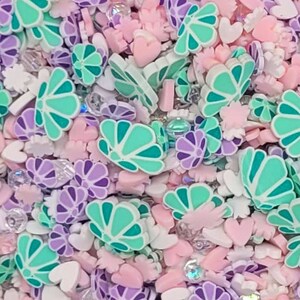 Mezcla de espolvoreado falso de sirena/espolvoreado de confeti de arcilla polimérica sintética/rebanadas de caña para manualidades de resina, arte de uñas, decoden, agitador, limo, vaso