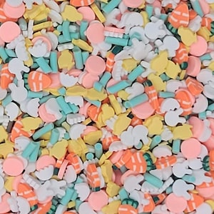 Easter Bunny Fake Sprinkle Mix | Faux Polymer Clay Confetti Sprinkles | Slices for Resin Crafts, Nail Art, Decoden, Shaker, Slime, Tumbler