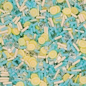 Lemon Ice Fake Sprinkle Mix | Faux Polymer Clay Confetti Sprinkles | Slices for Resin Crafts, Nail Art, Decoden, Shaker, Slime, Tumbler
