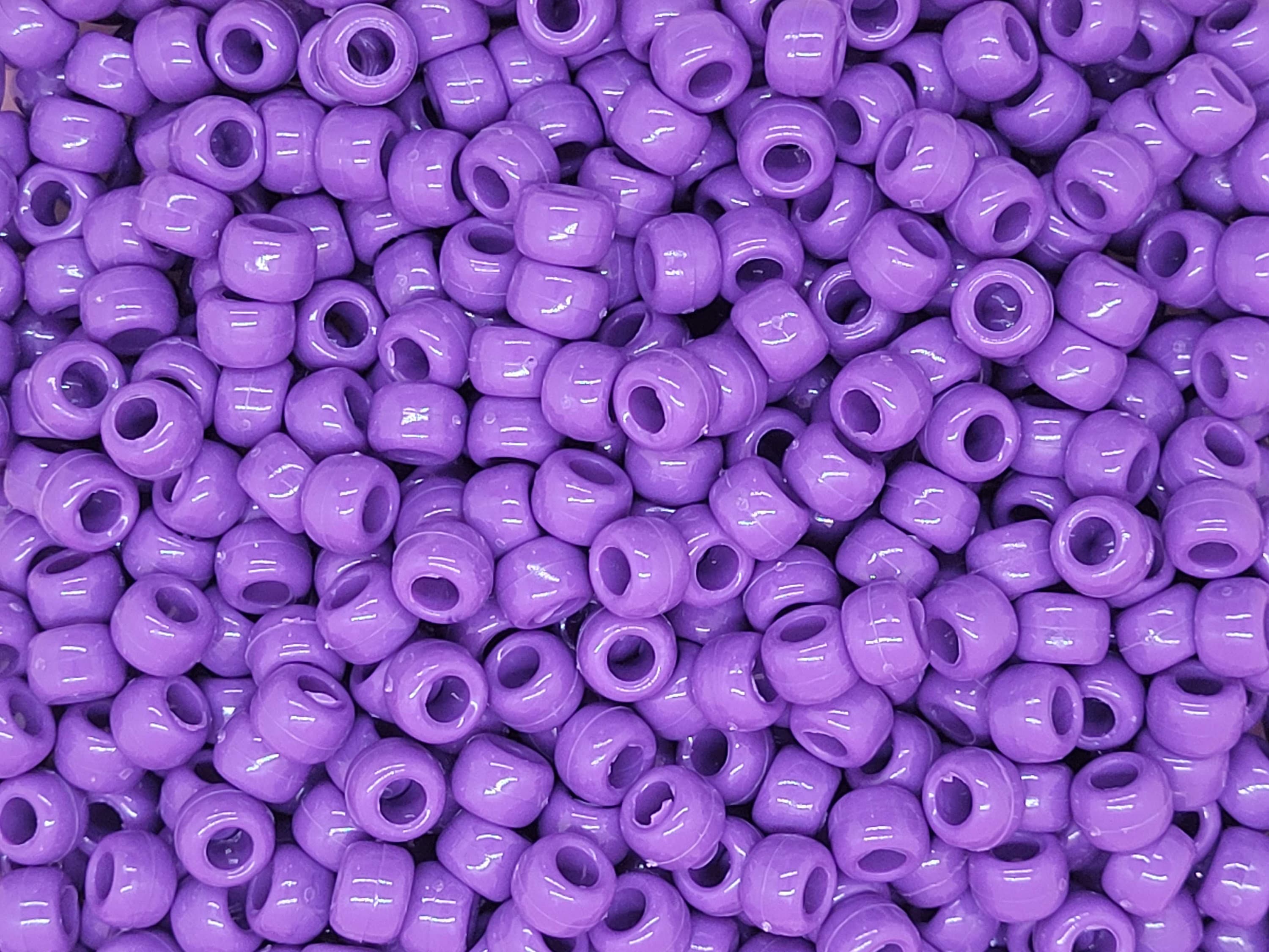 Bright Purple and White Striped Beads, Chunky Bead Mix for Jewelry