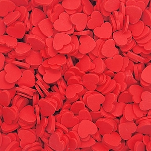Red Heart Fake Sprinkles | Faux Polymer Clay Confetti Sprinkles | Slices for Resin Crafts, Nail Art, Decoden, Shaker, Slime, Tumbler