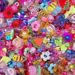 MEGA BEAD MIX! Super Colorful Assorted Mystery Acrylic Confetti Beads Soup for Fairy Kei, Decora, Kandi, Jewelry, Crafting, Gifts, & More!