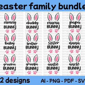 Easter Designs Bundle for Cricut & Silhouette - Happy Easter Bunny, Easter Gift, Egg Hunting, Sweet Chick, Holiday SVG PNG AI Cut File