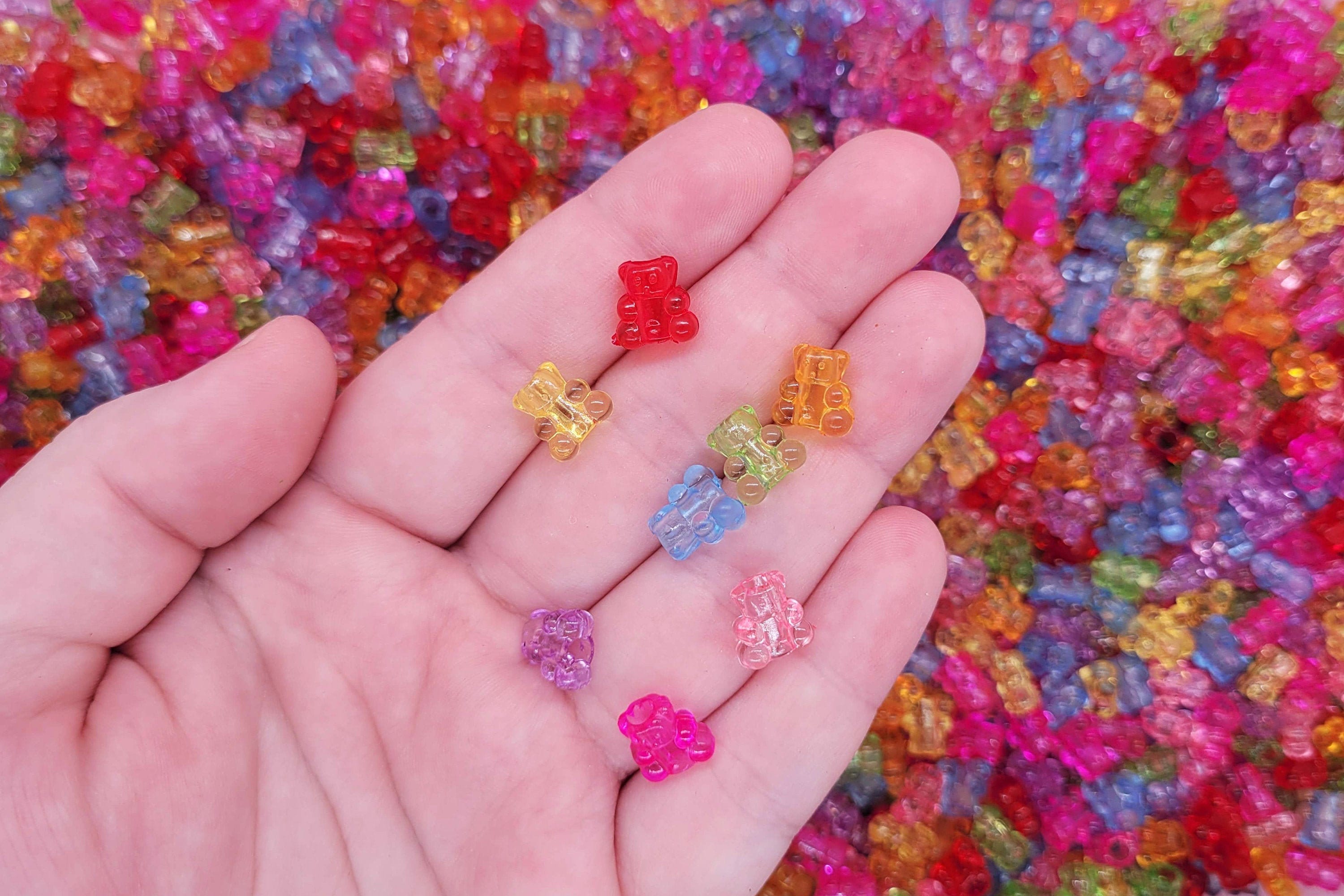 10mm Multicolored Gummy Bear Beads Kawaii Rainbow - Etsy