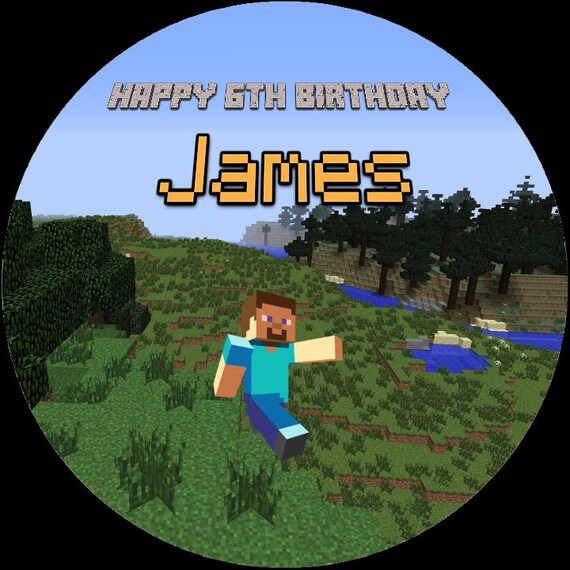 Minecraft Personalised Cake Topper Edible Decoration Wafer Paper Wafer Card Icing Sheet - olive tree roblox