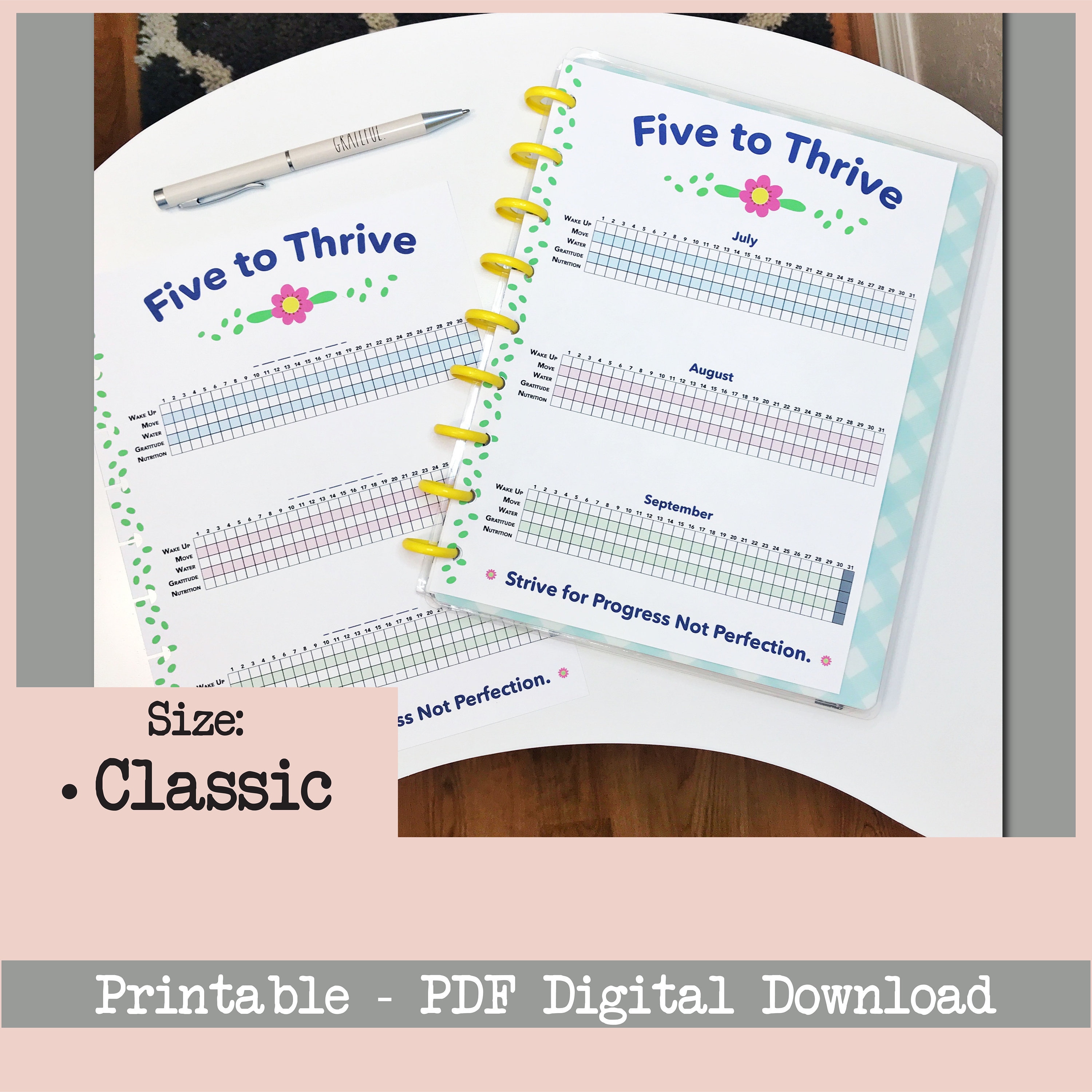five-to-thrive-tracker-printable-pdf-florals-size-classic-etsy