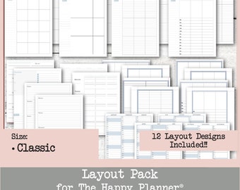 Layout Pack for The Happy Planner® - Size: Classic Happy Planner® - Printable PDF Download