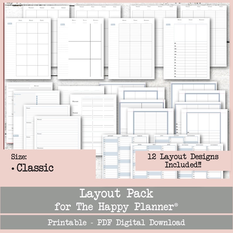 Layout Pack for the Happy Planner® - Size: Classic Happy Planner