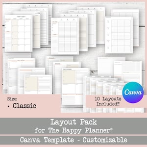Canva Layout Pack for The Happy Planner® - Size: Classic